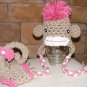 Monkey hat and diaper covers photo props girl