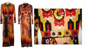 Vintage Mod Paganne Signed Nylon Maxi Dress 1960s