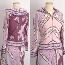 Vtg 60s Signed HOODED PAGANNE Floral Maxi Dress