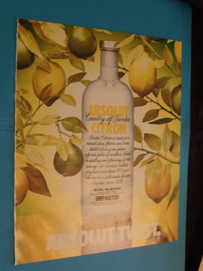 1992 Absolut Twist Vodka Ad