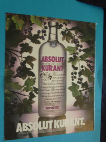 Absolut Vodka Black Currant 1992