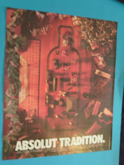 Absolut Tradition Vodka Train Christmas Print Ad