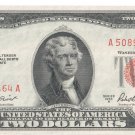 F#1510 U.S.A. 2 Dollars Legal Tender United States Note 1953-A (Red Seal) UNC