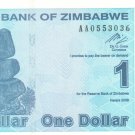 P92 Zimbabwe 1 Dollar 2009 GUNC