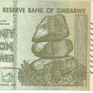 P86 Zimbabwe 20 Billion Dollars 2008 GUNC