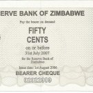 P36 Zimbabwe 50 Cents 2006 UNC