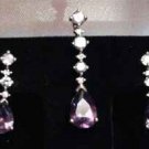 Tanzanite, Amethyst and Diamond earrings and pendant