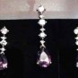 Tanzanite, Amethyst and Diamond earrings and pendant