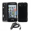 For HTC T-Mobile G2 Car Charger + Cover Hard Case Black