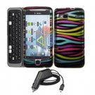 For HTC Desire Z Car Charger + Cover Hard Case Rainbow