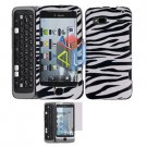 For HTC Desire Z Protector Screen + Cover Hard Case Zebra