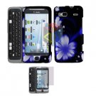 For HTC Desire Z Protector Screen + Cover Hard Case B-Flower