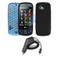 For LG Neon 2 GW370 Car Charger + Cover Hard Case Black