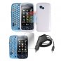 For LG Rumour Plus Car Charger + Hard Case White +Screen
