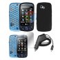For LG Rumour Plus Car Charger + Hard Case Black +Screen