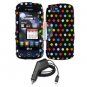 For LG Sentio GS505 Car Charger +Cover Hard Case R-Dot