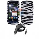 For LG Cookie Plus GS500 Car Charger +Cover Hard Case Zebra