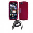 For LG Cookie Plus GS500 Car Charger +Cover Hard Case Rose Pink