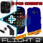 For Samsung Flight II 2 a927 Car Charger +Hard Case Rubberized Blue +Screen