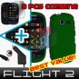 For Samsung Flight II 2 a927 Car Charger +Hard Case Rubberized Green +Screen