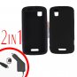 For Motorola Droid Pro A957 Car Charger +Silcon Skin Black Case 2-in-1