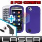 For Pantech Laser P9050 Car Charger +Hard Case Rubberized Purple 2-in-1