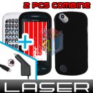 For Pantech Laser P9050 Car Charger +Hard Case Rubberized Black 2-in-1
