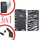 For Sanyo innuendo Car Charger +Hard Case Zebra +Screen 3-in1