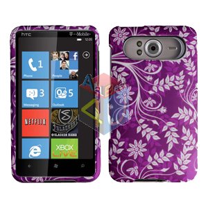 FOR HTC HD7 HD 7 Cover Hard Case P-Flower