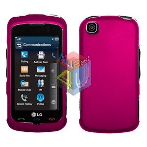 For LG Shine Touch KM555 Cover Hard Case Rubberized Rose Pink