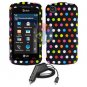FOR LG Shine Touch KM555 Car Charger + Cover Hard Case R-Dot 2-in-1