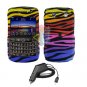 For Blackberry Bold 9780 Car Charger + Cover Hard Case C-Zebra 2-in-1