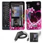 For Motorola Milestone 2 a953 Screen + Car Charger + Hard Case Love 3-in-1
