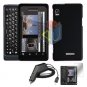 For Motorola Milestone 2 a953 Screen + Car Charger + Hard Case Black 3-in-1