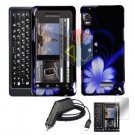 For Motorola Droid 2 a955 Screen + Car Charger + Hard Case B-Flower 3-in-1
