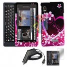 For Motorola Droid 2 a955 Screen + Car Charger + Hard Case Love 3-in-1