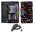For Motorola Droid 2 a955 Car Charger + Cover Hard Case R-dot 2-in-1