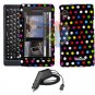 For Motorola Droid 2 a955 Car Charger + Cover Hard Case R-dot 2-in-1