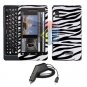 For Motorola Droid 2 a955 Car Charger + Cover Hard Case Zebra 2-in-1