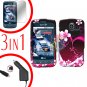 For LG Optimus-S / LS670 Screen +Car Charger +Hard Case Love 3-in-1