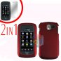 For Pantech Crux / CDM8999 Cover Hard Case Rubberized Red +Screen 2-in-1