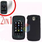 For Pantech Crux / CDM8999 Cover Hard Case Rubberized Black +Screen 2-in-1