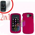 For Pantech Crux / CDM8999 Cover Hard Case Rubberized Rose Pink +Screen 2-in-1