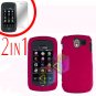 For Pantech Crux / CDM8999 Cover Hard Case Rubberized Rose Pink +Screen 2-in-1