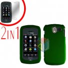 For Pantech Crux / CDM8999 Cover Hard Case Rubberized Green +Screen 2-in-1