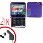 For Motorola Flipout MB511 Car Charger +Hard Case Rubberized Purple 2-in-1