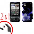 For Motorola Droid Pro A957 Car Charger +Hard Case B-Flower 2-in-1