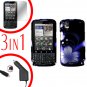 For Motorola Droid Pro A957 Screen +Car Charger +Hard Case B-Flower 3-in-1