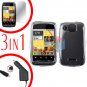 For Motorola Citrus WX445 Screen +Car Charger +Cover Hard Case Rubberized Clear 3-in-1
