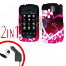 For Pantech Crux / CDM8999 Car Charger +Hard Case Love 2-in-1